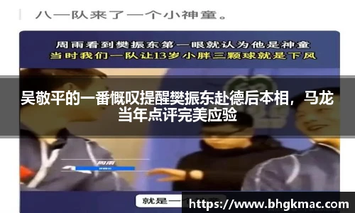 吴敬平的一番慨叹提醒樊振东赴德后本相，马龙当年点评完美应验
